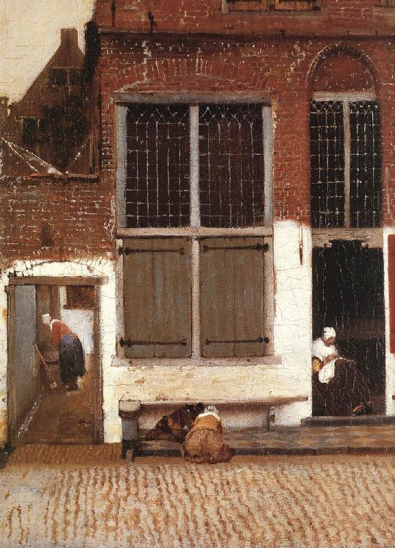 VERMEER VAN DELFT, Jan The Little Street (detail)  et oil painting picture